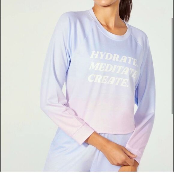 Wildfox Tops - Wildfox Ombré Sky Lightweight Pullover Sweatshirt Hydrate Meditate Create NWT